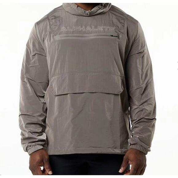 ALPHALETE Performance Endure Pullover Windbreaker Jacket Brown Men's Size M - Picture 1 of 8